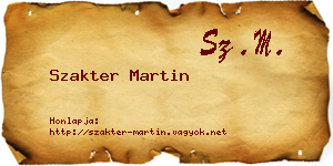 Szakter Martin névjegykártya
