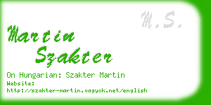 martin szakter business card